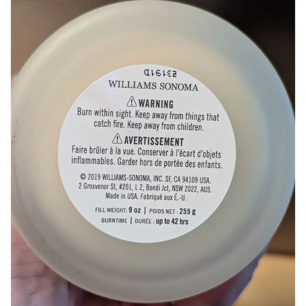 NEW Williams Sonoma Winter Forest Wax Candle Premium Natural Essential Oils 9 Oz